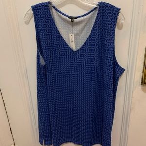 Talbots Plus Knit Jersey Shell - geometric NWT